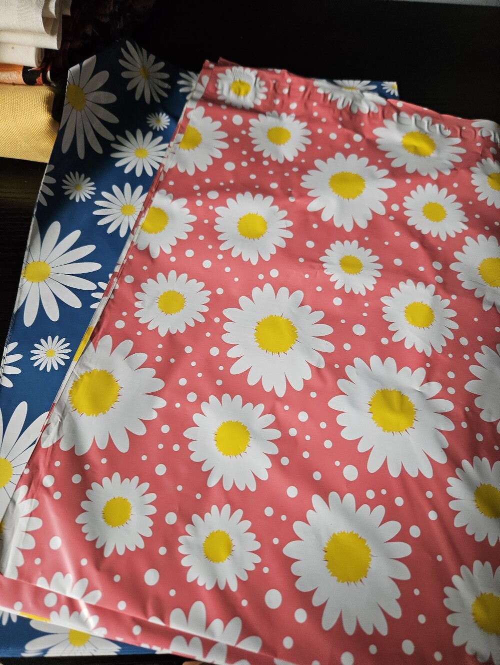 Daisy Print Pink and Blue Polymailer Packages